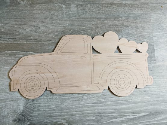 Valentine Truck with Hearts
