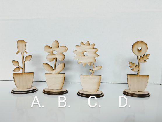 Flowers with stand , Pack of 5 , Unfinished - Image 2