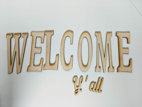 Welcome Y'all 3D letters
