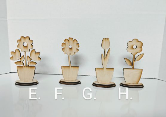 Flowers with stand , Pack of 5 , Unfinished - Image 3