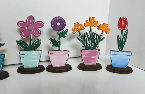 Flowers with stand , Pack of 5 , Unfinished - Image 5