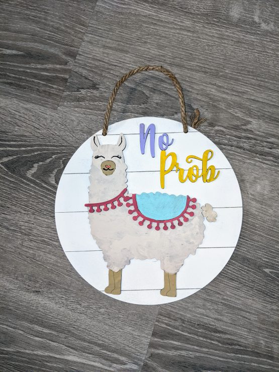No prob Llama shiplap Round 11"