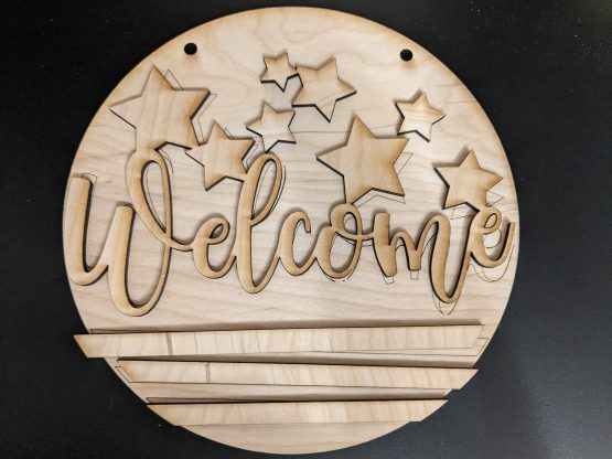 Patriotic Welcome Door Hanger 11" DIY kit - Image 2