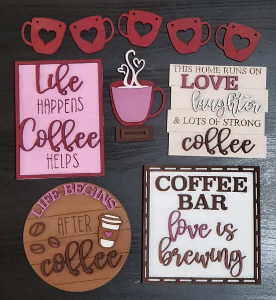 Coffee shop tiered tray set