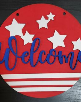 Patriotic Welcome Door Hanger 11" DIY kit