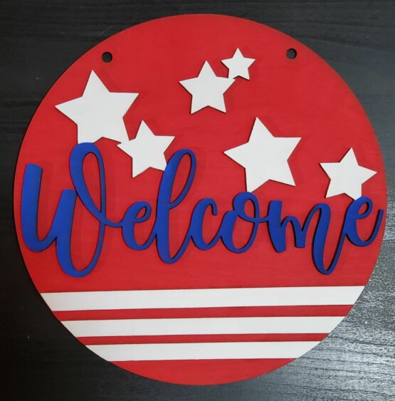 Patriotic Welcome Door Hanger 11" DIY kit