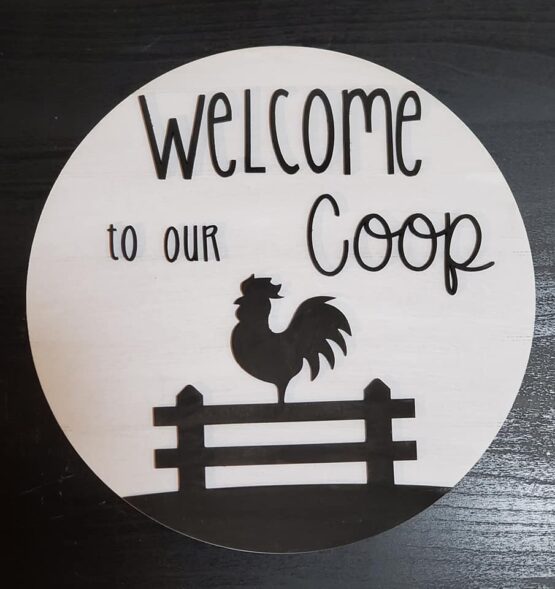 Chicken Coop Door hanger 11 inches round