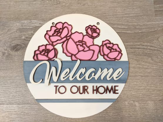 Floral Welcome to our Home 11"