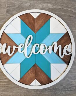 Welcome Barn Quilt, Round Door hanger