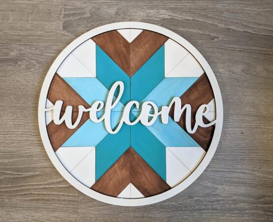 Welcome Barn Quilt, Round Door hanger