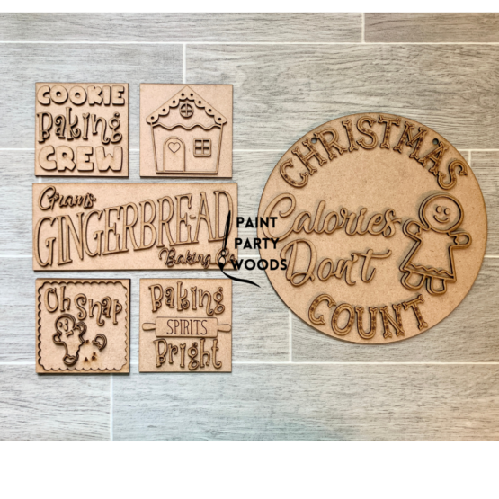 Gingerbread Wall Collage Set , Blank