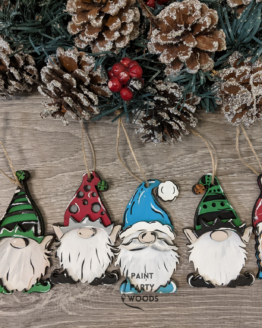 Gnome Christmas Ornament set , UNFINISHED