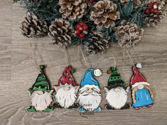 Gnome Christmas Ornament set , UNFINISHED