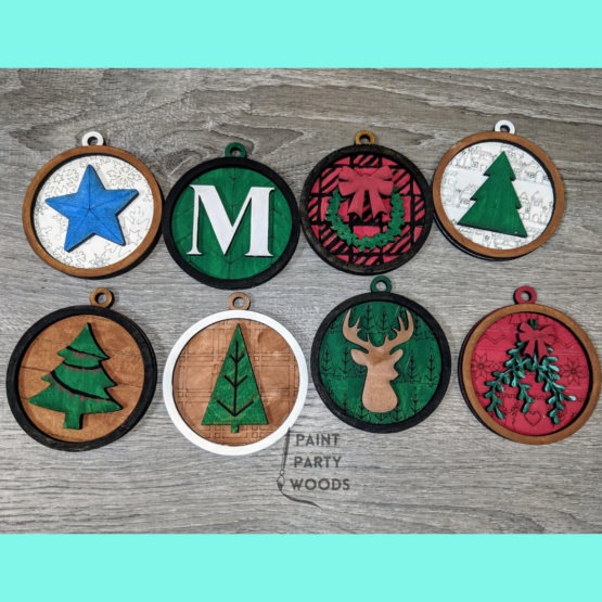 Farmhouse Christmas Ornament set , Unfinished