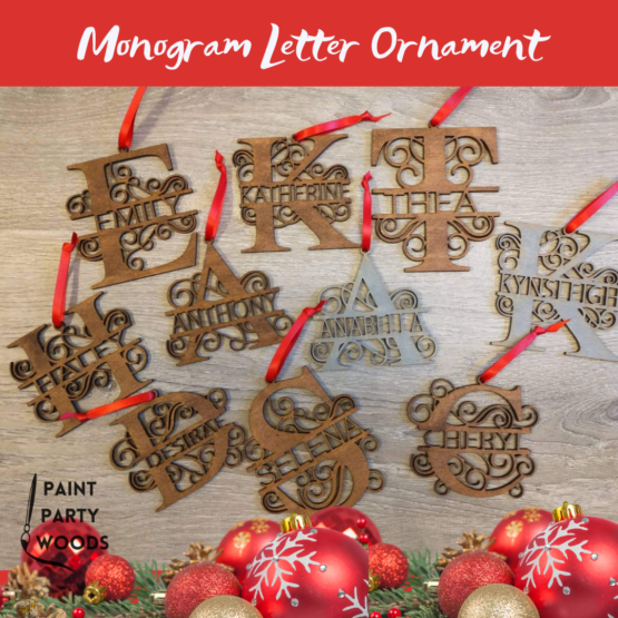 Monogram Christmas Ornament, UNFINISHED