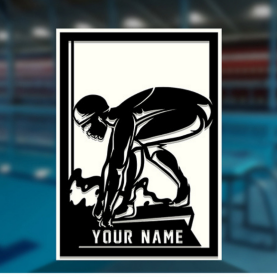 Personalized Female Swimmer Signage