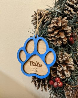 Dog Paw Ornament, Engraved