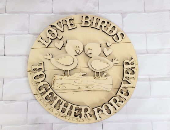 LOVE BIRDS DOOR HANGER 11"