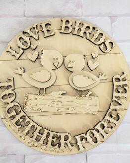 LOVE BIRDS DOOR HANGER 11"