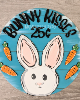 Bunny Kisses Shiplap Door Hanger , Unfinished