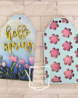 Hello Spring Door Tags , UNFINISHED