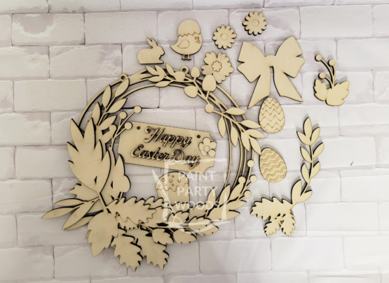 Happy Easter Day Wreath, UNFINISHED