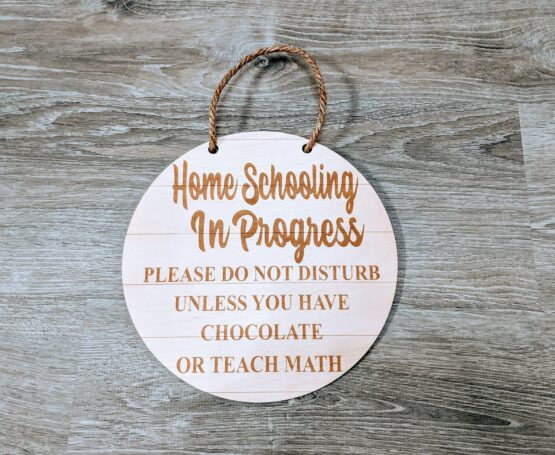 Customizable Homeschool Distance Learning in Progress Door sign