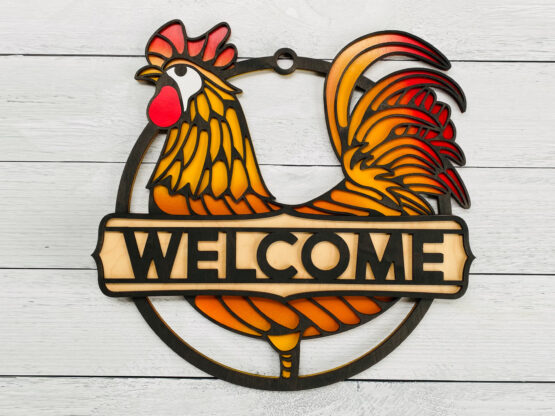 Rooster Welcome Sign