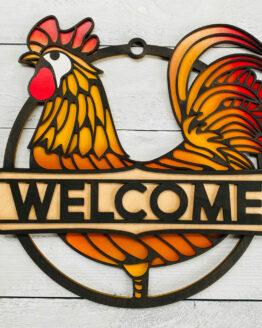 Rooster Welcome Sign
