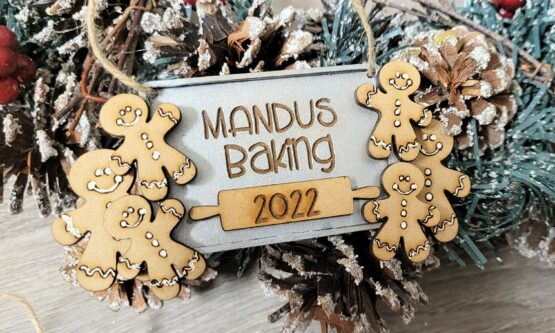 Personalized Gingerbread Tray Ornament, Large Family