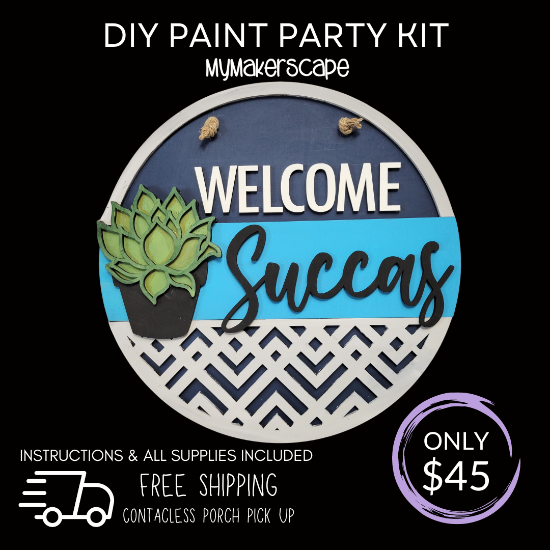 Succas 15″ Door hanger DIY Paint Party Kit MyMakerScape