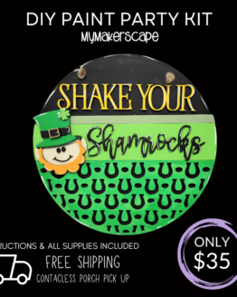Shake your Shamrocks12" Round door hanger DIY kit