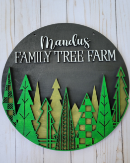Personalized Round Christmas Tree Farm Sign DIY kit