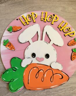 Easter Bunny Hop door hanger sign DIY