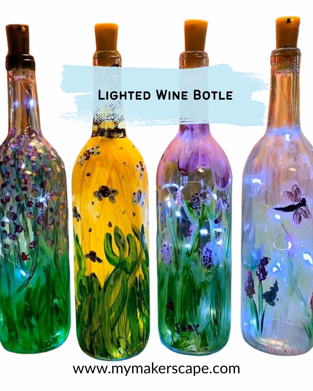 Lighted Wine Bottle Paint Party