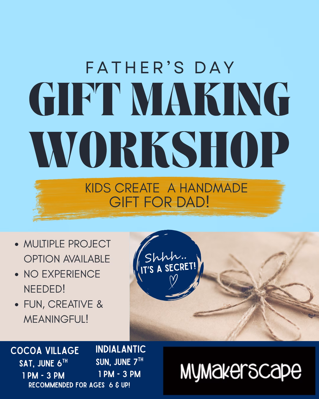Father's Day Gift Making Workshop @ Indialantic