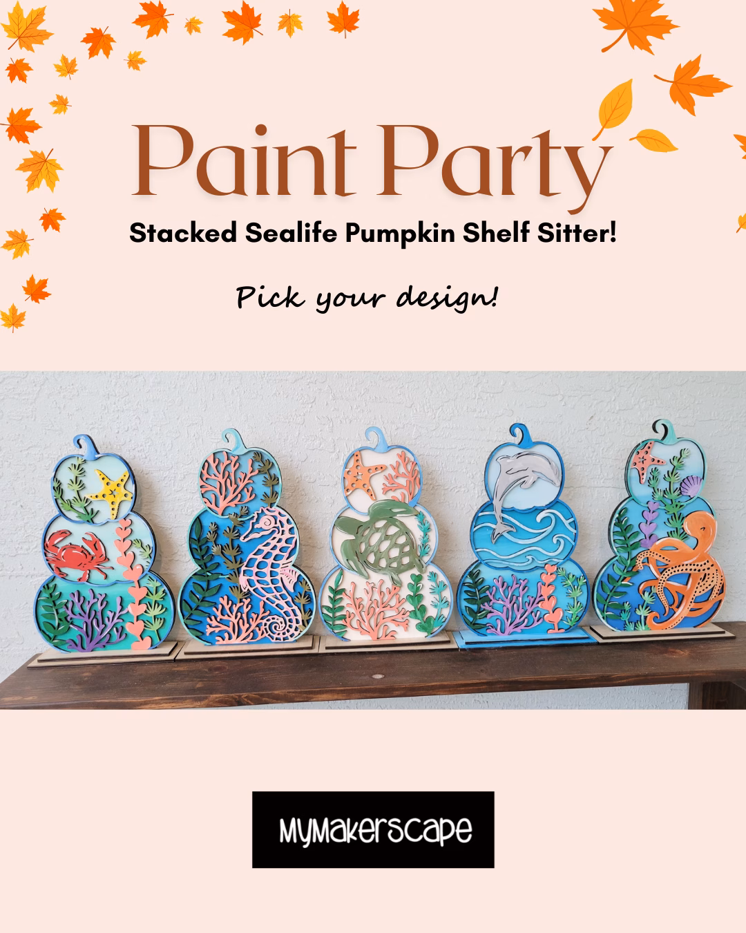 Paint Night @ Cocoa Village Stacked Sealife Pumpkin