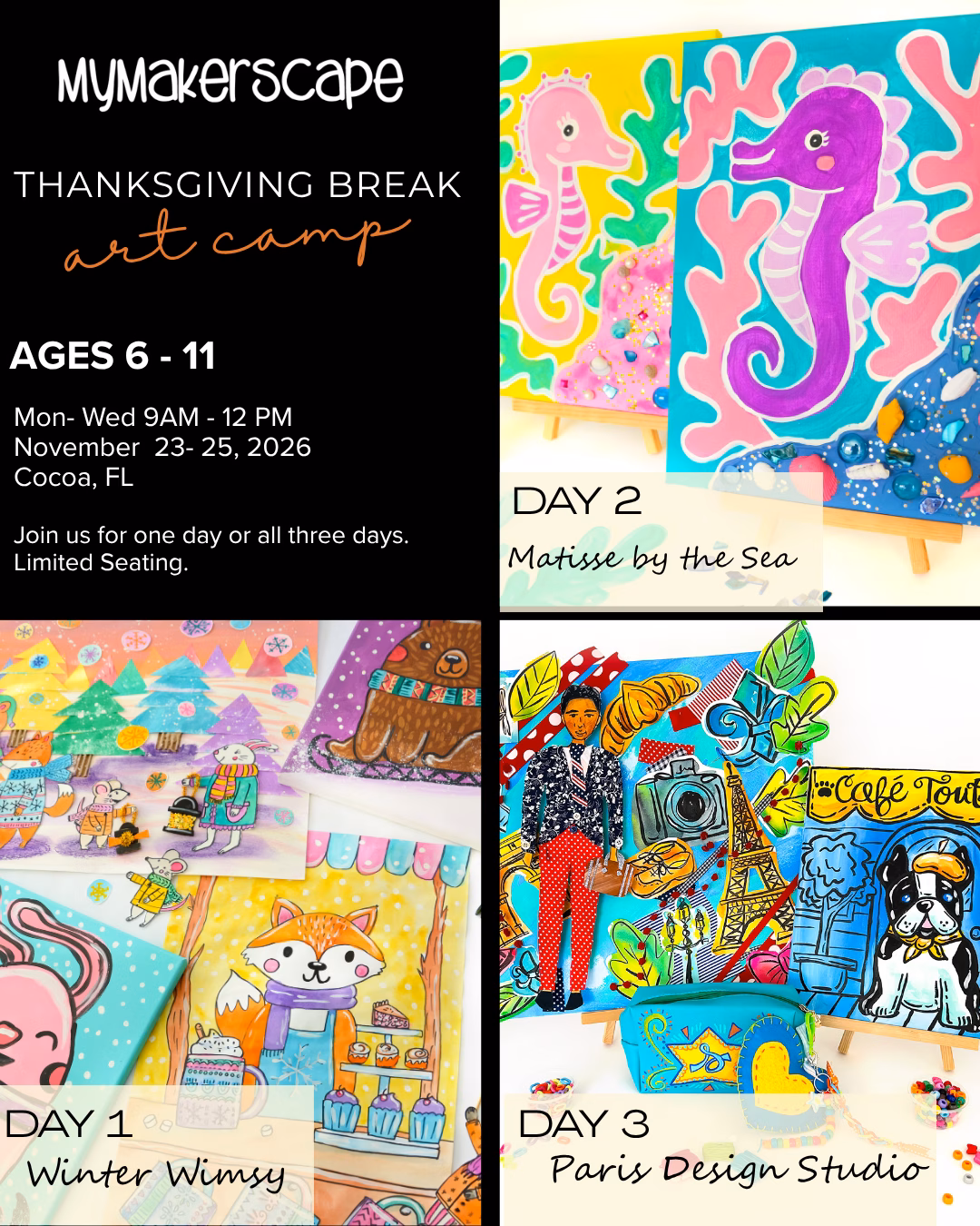 Thanksgiving Break Art Camp @ Cocoa Village